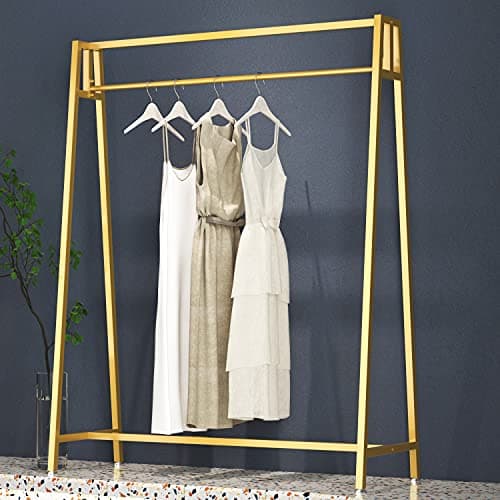 HOMEKAYT Gold Modern Metal Heavy Duty Garment Rack 47"LS