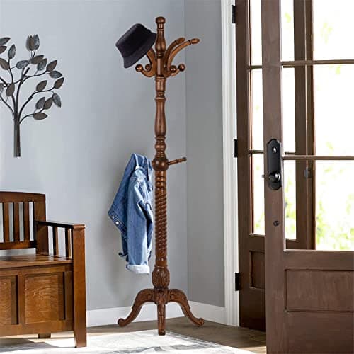 Wooden Coat Rack with 8 Hooks - Creative Tree Branch Design for Entryway, Hallway, Bedroom - Holds up to 160lb
