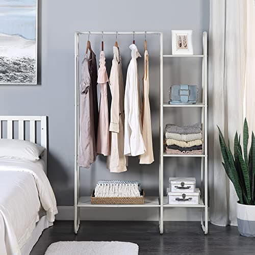 SunnyPoint White Freestanding Metal Closet Organizing Rack