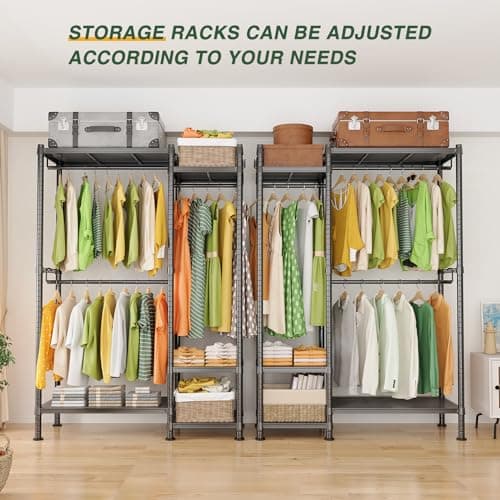 LEHOM G3 Heavy Duty Freestanding Clothes Rack with Shelves