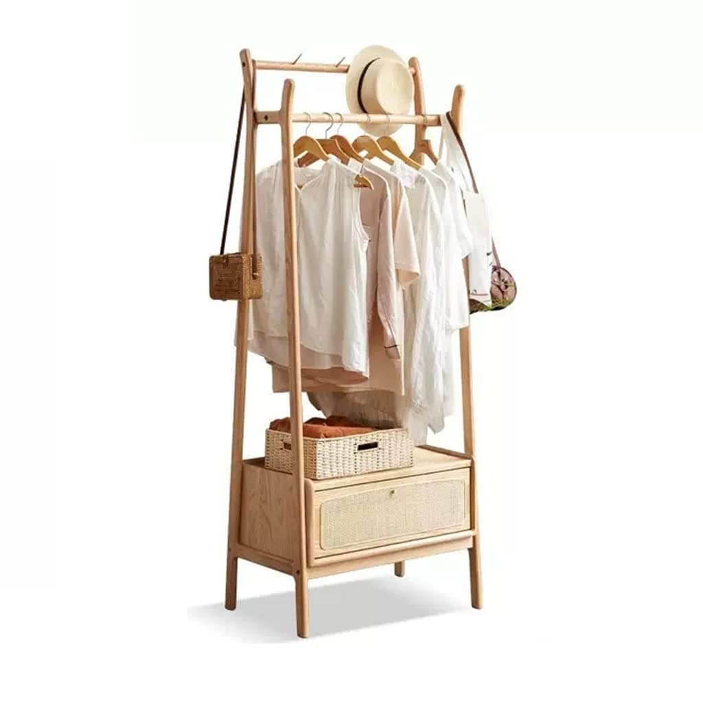 Nordic Floor Coat Rack with Drawer for BedroomHall Tree