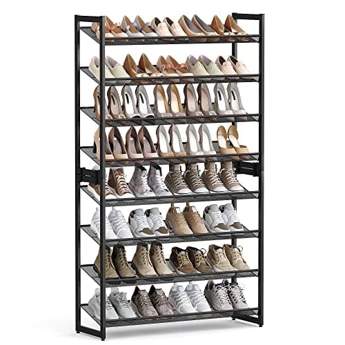 SONGMICS 8-Tier Shoe Organizer, Metal Garage Rack, Black ULMR08B