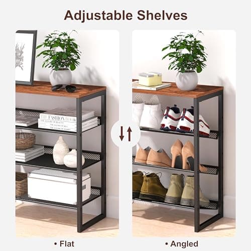 Sturdy Steel 4-Tier Shoe Rack - Entryway Shoe Organizer with Spacious Shelves