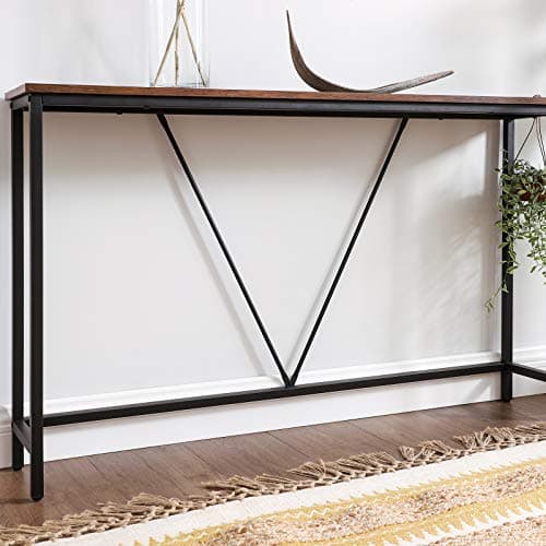 VASAGLE Rustic Brown & Ink Black Narrow Entryway Sofa Table ULNT020B01
