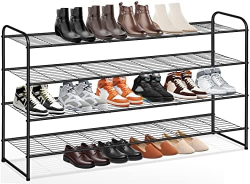 KEETDY 4-Tier Metal Shoe Organizer for Closet Storage