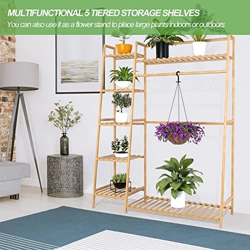 Reliance Bamboo Clothing Rack with Shoe Storage for Multi-Tiered Closet Organization