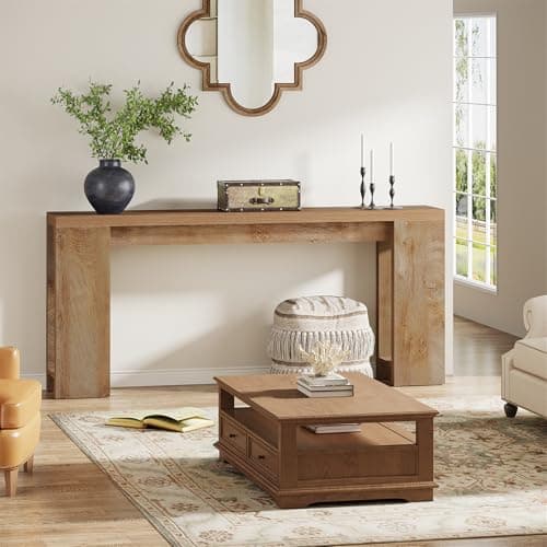 Tribesigns 70.9-Inch Extra Long Farmhouse Wood Console Table for Living Room