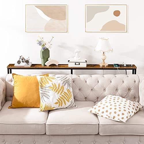 HOOBRO 5.9" Skinny Console Table with Charging Station