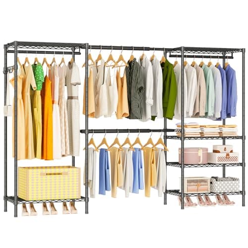 Portable Expandable Heavy Duty 4-Tier Clothes Rack, Black