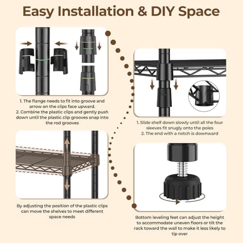 Durable Clothes Garment Rack for Heavy Items: Portable Closet Organizer with Shelves and Double Rods
