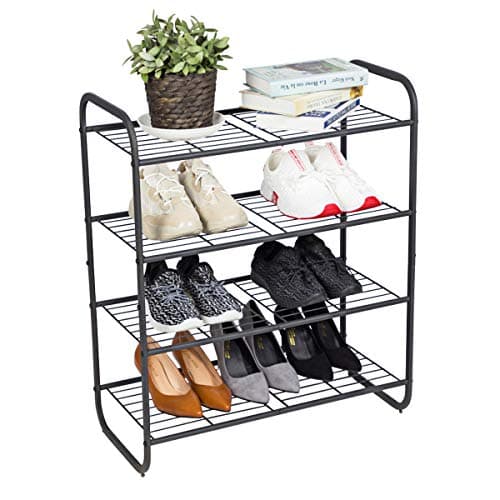 MAX Houser Light Gray 4 Tier Shoe Rack for Entryway Closet