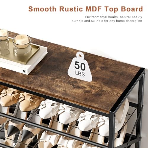 6-Tier Metal Shoe Organizer for Entryway and Closet