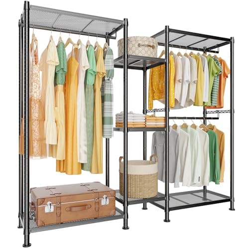 LEHOM G3 Heavy Duty Freestanding Clothes Rack with Shelves