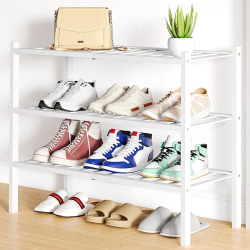 Smiry 4-Tier Bamboo Shoe Organizer Shelf for Closet and Entryway
