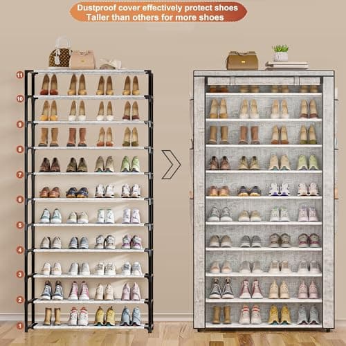 10-Tier Large Capacity Shoe Rack for Entryway Closet Free Standing Storage Cabinet