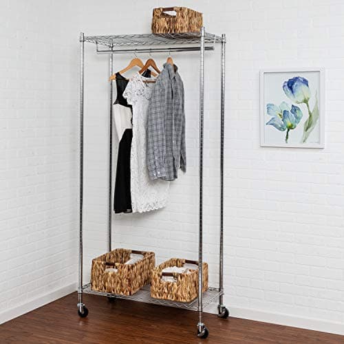 Honey-Can-Do GAR-01120 Chrome Heavy Duty Rolling Garment Rack, 225 lbs
