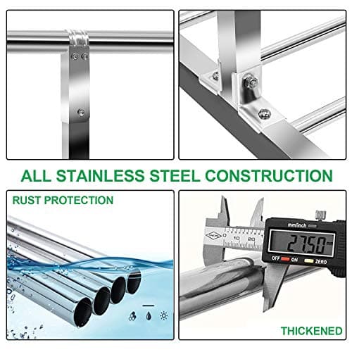 Stainless Steel Heavy Duty Extendable Garment Rack 47"-75" Adjustable Hanger