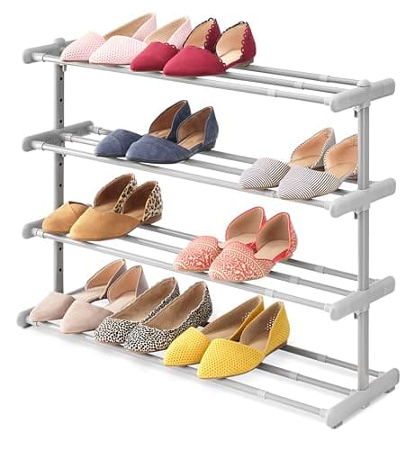 Whitmor 4 Tier Shoe Organizer - 24 Pair Entryway Rack, Easy Assembly