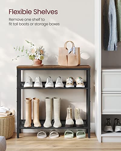VASAGLE 4-Tier Entryway Shoe Rack with Storage Shelves ULBS040B01