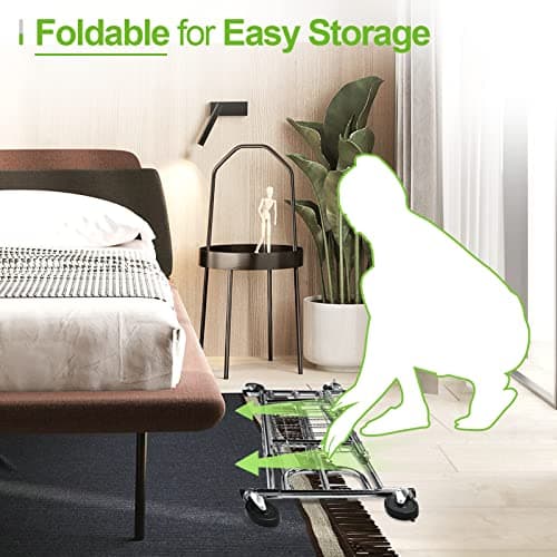 Sturdy 75" Collapsible Metal Rollable Clothes Rack, 480LBS Capacity, Chrome Silver
