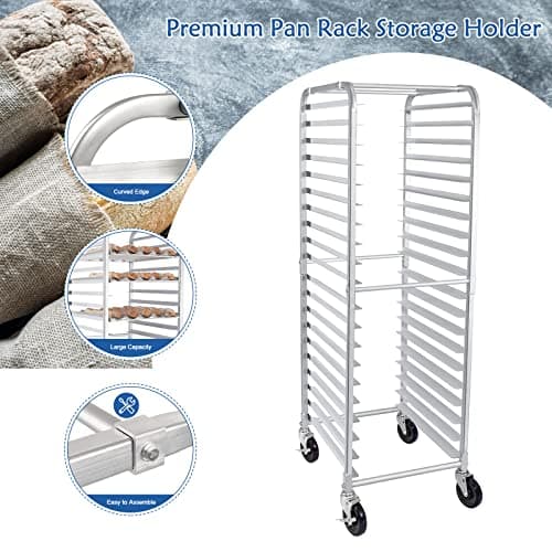 HARDURA 20 Tier Bun Pan Rack, Aluminum Cooling Sheet Pan Storage
