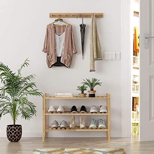 Z&L HOUSE 3-Tier Bamboo Shoe Organizer for Closets and Entryways