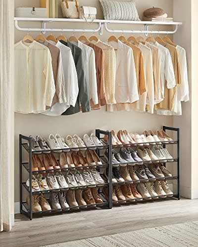 SONGMICS 8-Tier Shoe Organizer, Metal Garage Rack, Black ULMR08B