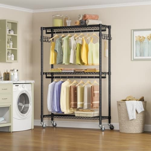 Vipek R2 Plus Black Freestanding Metal Clothes Storage Rack