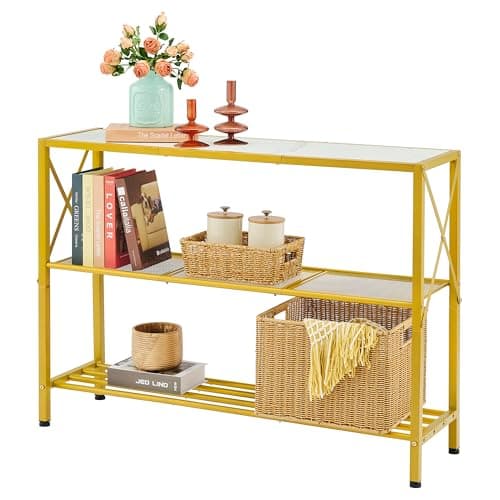 Hoctieon Industrial 3-Tier Console Table for Entryway and Hallway