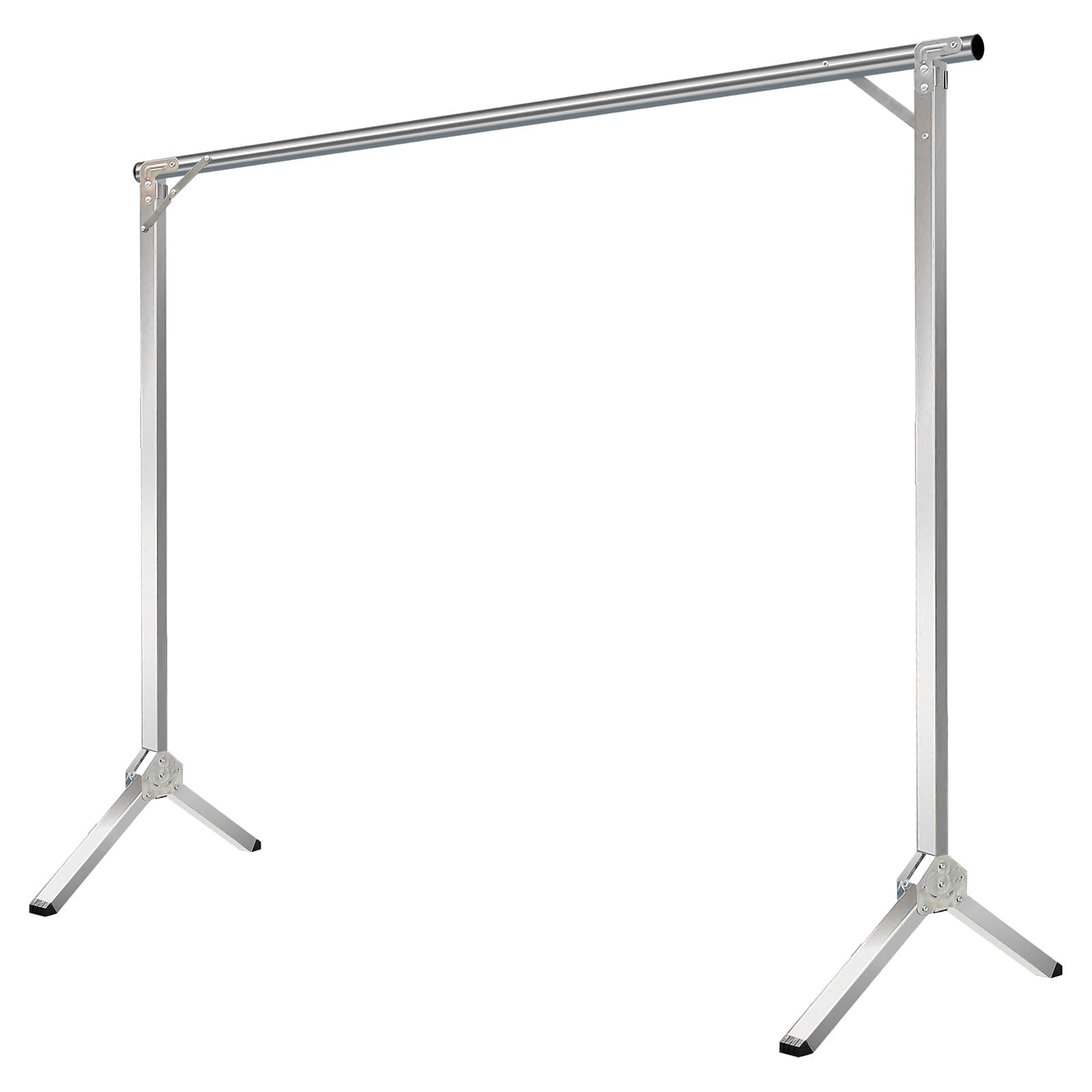 58in Lightweight Silver Stainless Steel Clothes Drying Rack, Foldable for Small Spaces