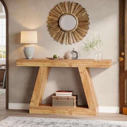 Tribesigns Rustic 55-Inch Farmhouse Console Table with Storage