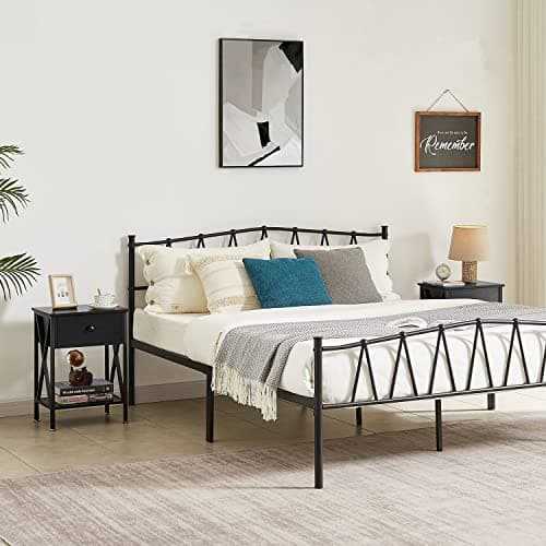 Rustic Nightstand with Drawer for Bedroom Storage