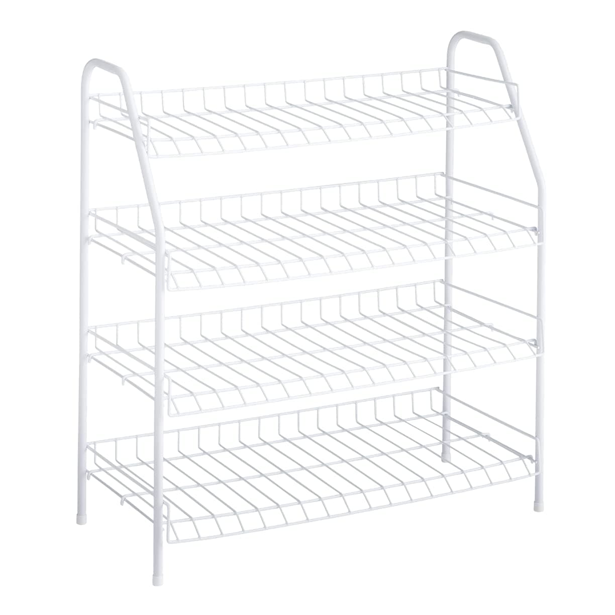 Rubbermaid White 4-Tier Wire Shoe Rack for Bedroom/Closet Storage