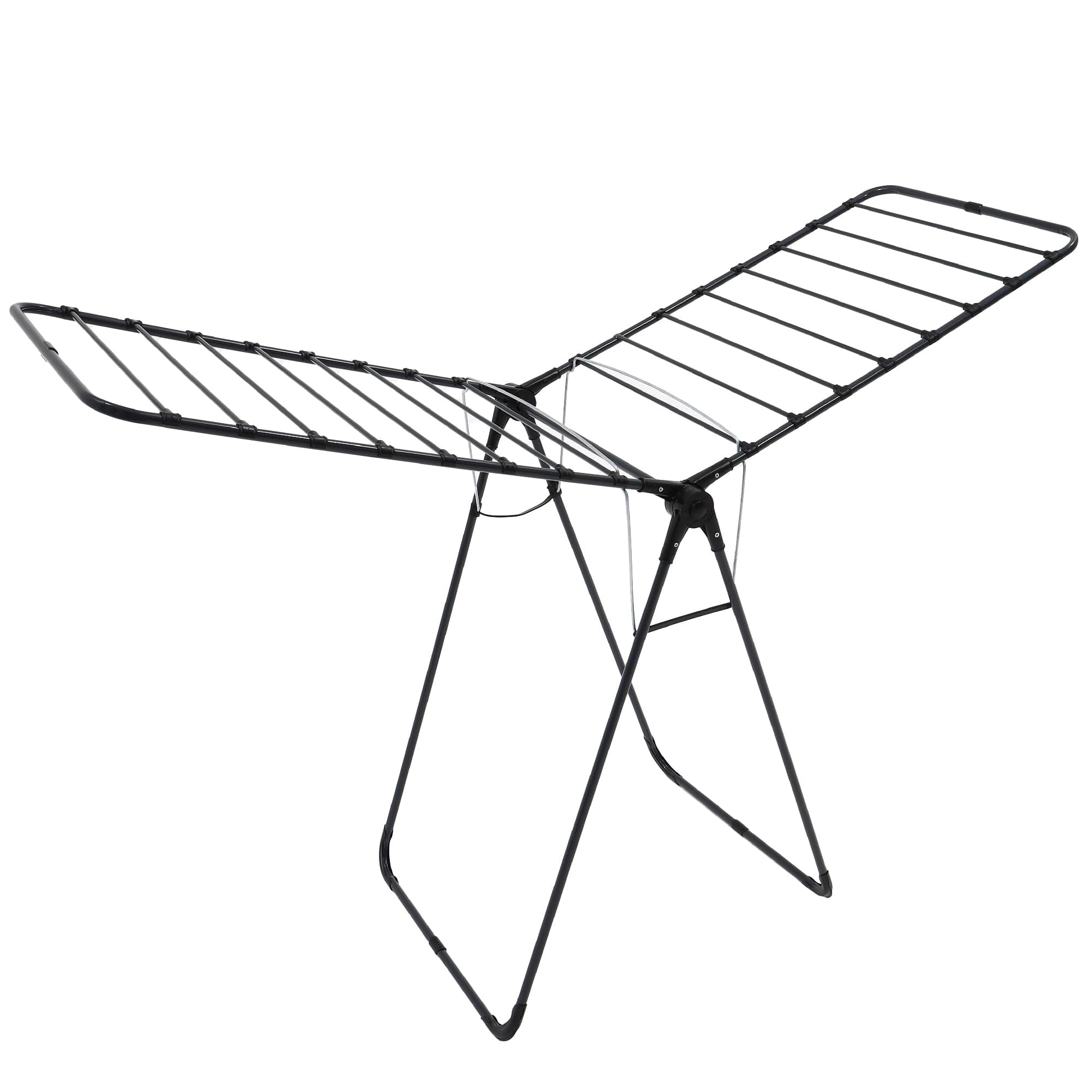 Happhom Adjustable Gullwing Clothes Drying Rack with Smart Lock, Sturdy Stainless Steel