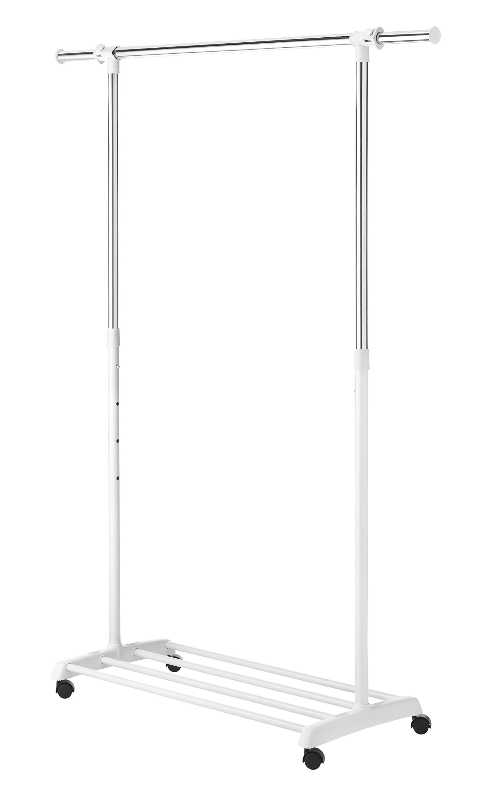 Whitmor Deluxe Rolling Garment Rack - White and Chrome