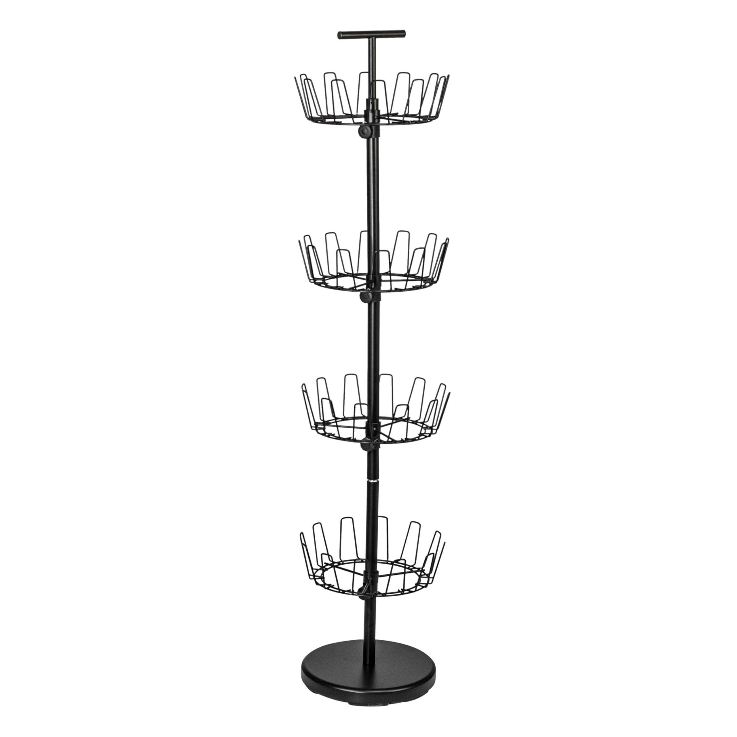 Matte Black 4-Tier Shoe Storage Tree for Household Essentials