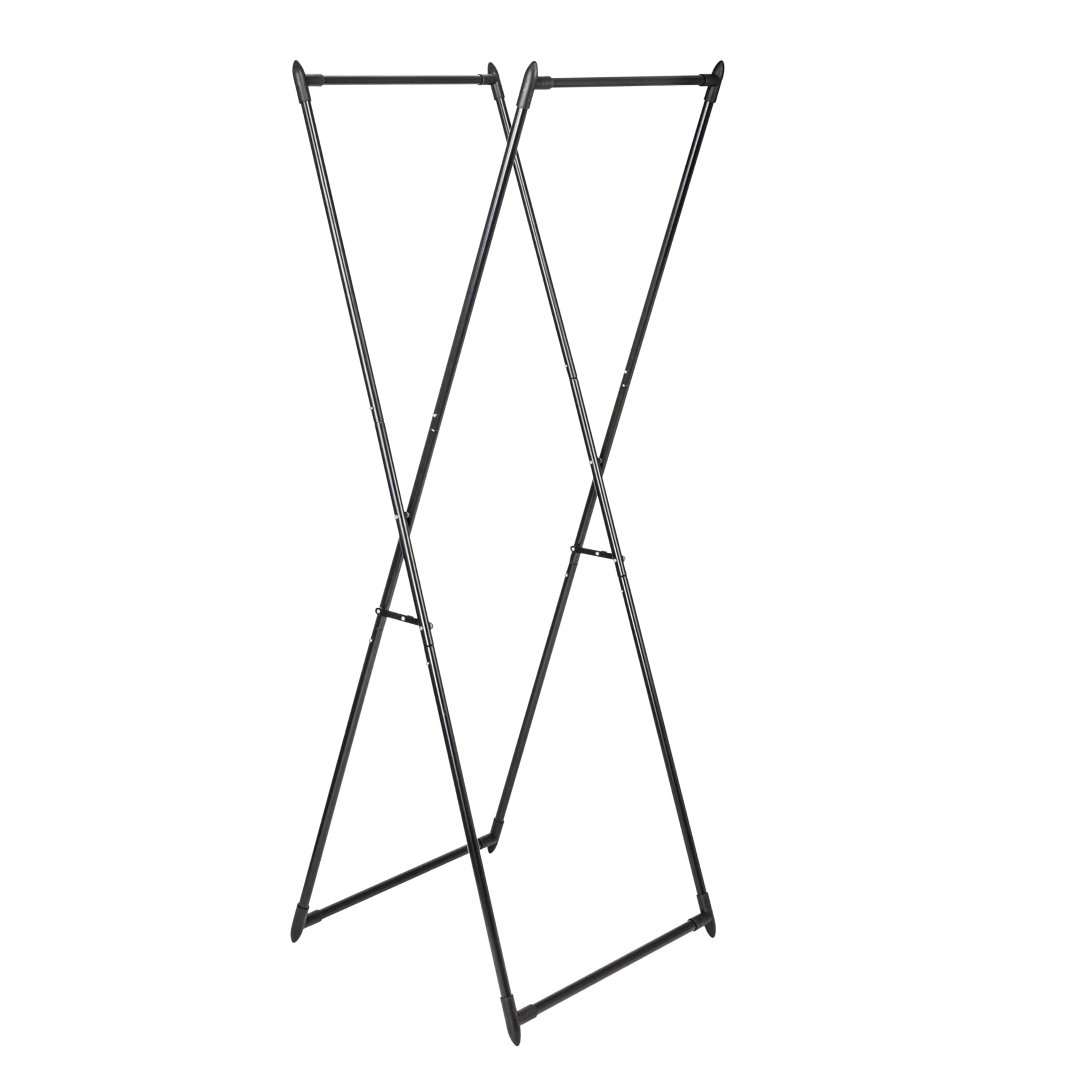 Chic Black X-Frame Valet Clothes Rack, Strong Metal, Portable & Easy to Use