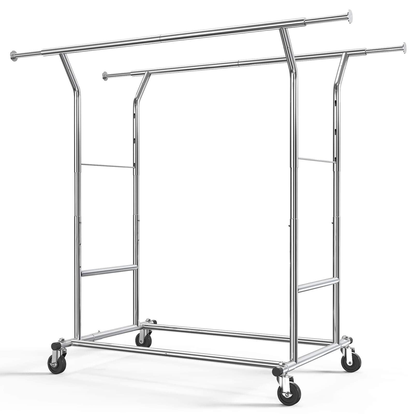 HOKEEPER Heavy Duty Rolling Clothing Rack with Adjustable Shelves