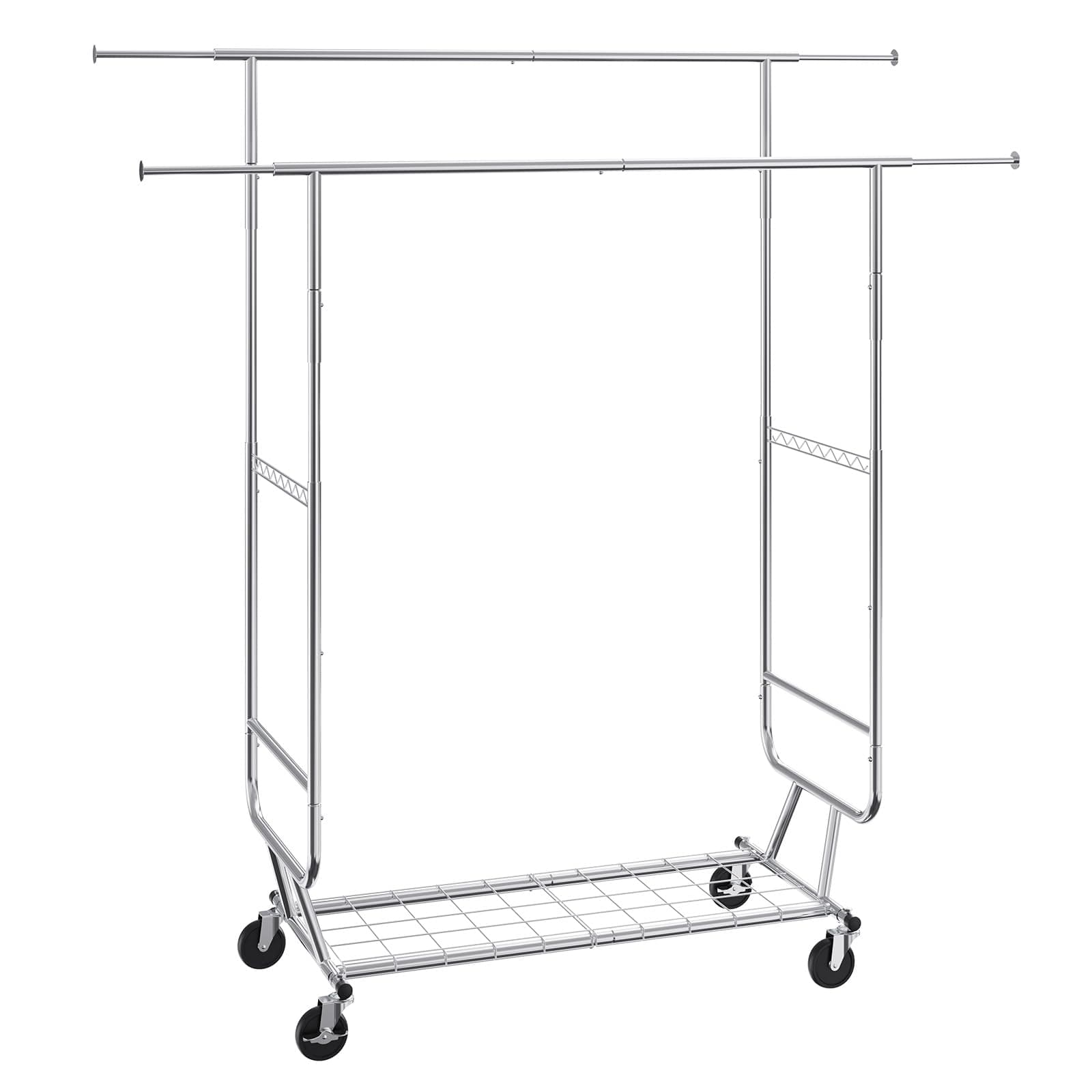 VEVOR Heavy Duty Double Rod Clothes Rack, Adjustable & Extendable, 600 lbs Capacity