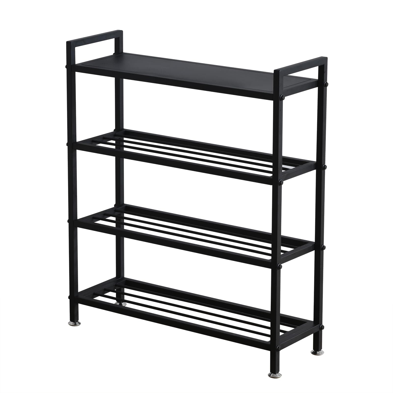 Durable 4-Tier Metal Shoe Rack for 12 Pairs Easy to Assemble