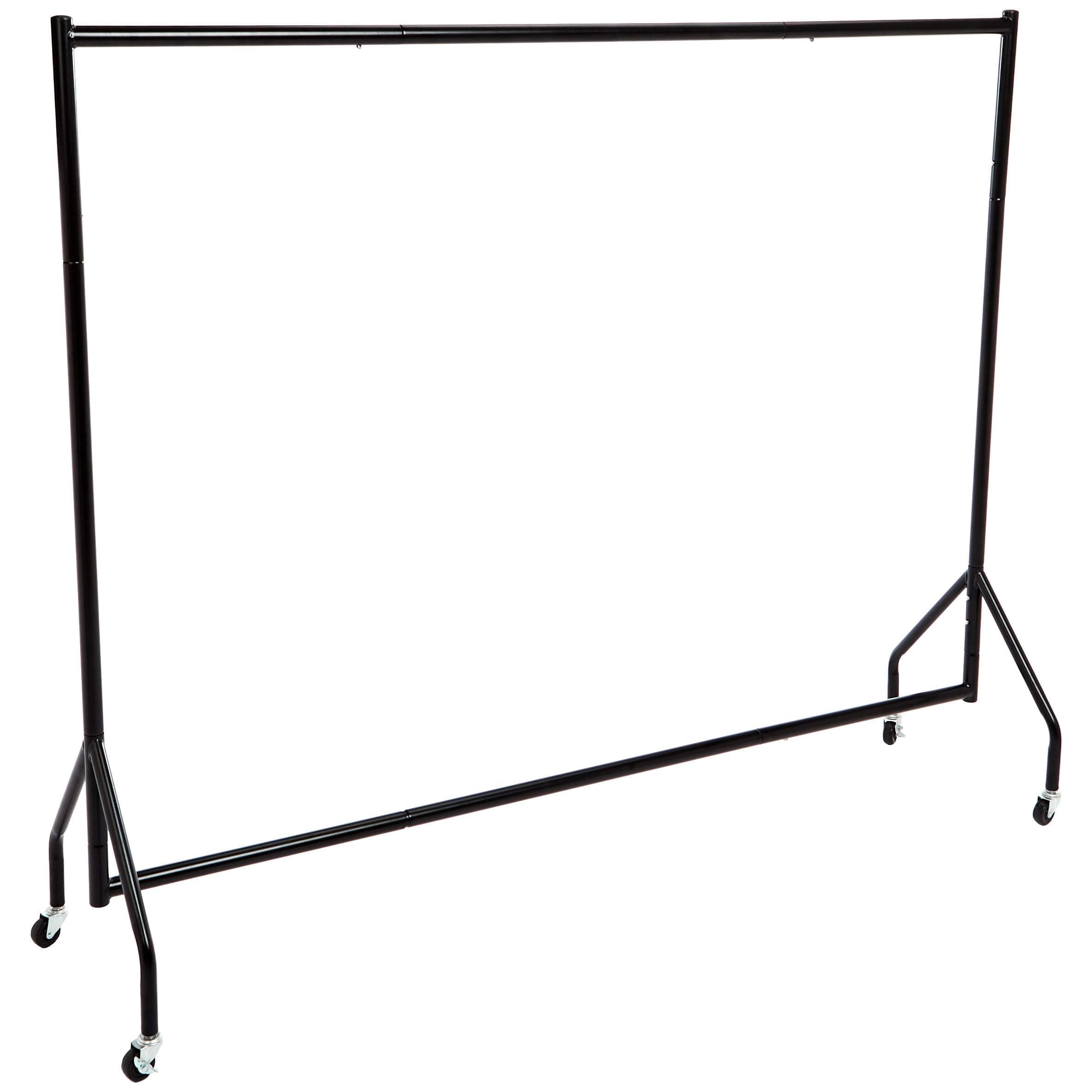 Amazon Basics Heavy Duty Rolling Garment Rack, Black 1.82 x 1.52 m