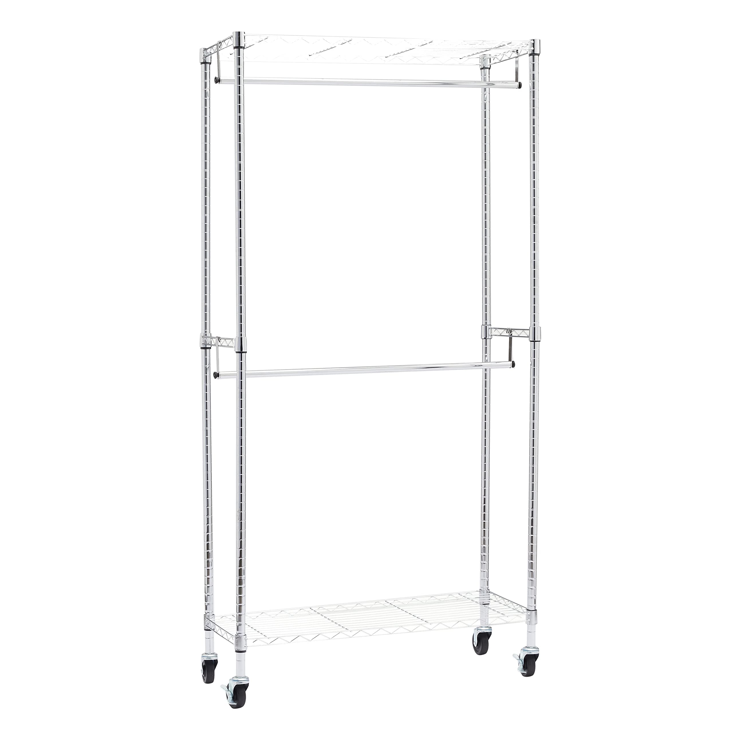 Amazon Basics Double Hanging Closet Organizer, Chrome, 36" x 14" x 72"