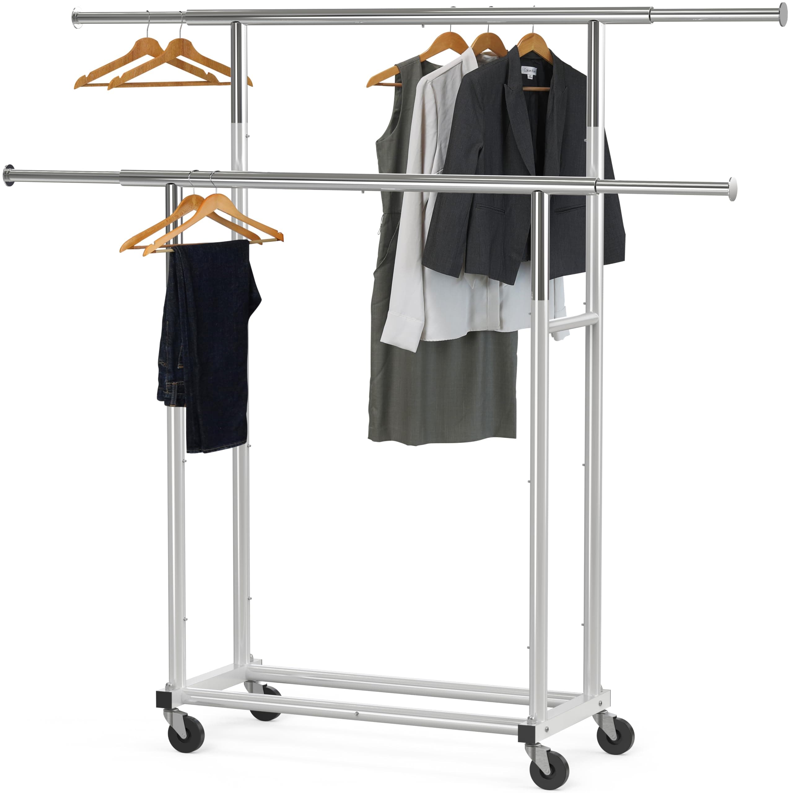 Silver Standard Double Rod Garment Rack by Simple Houseware