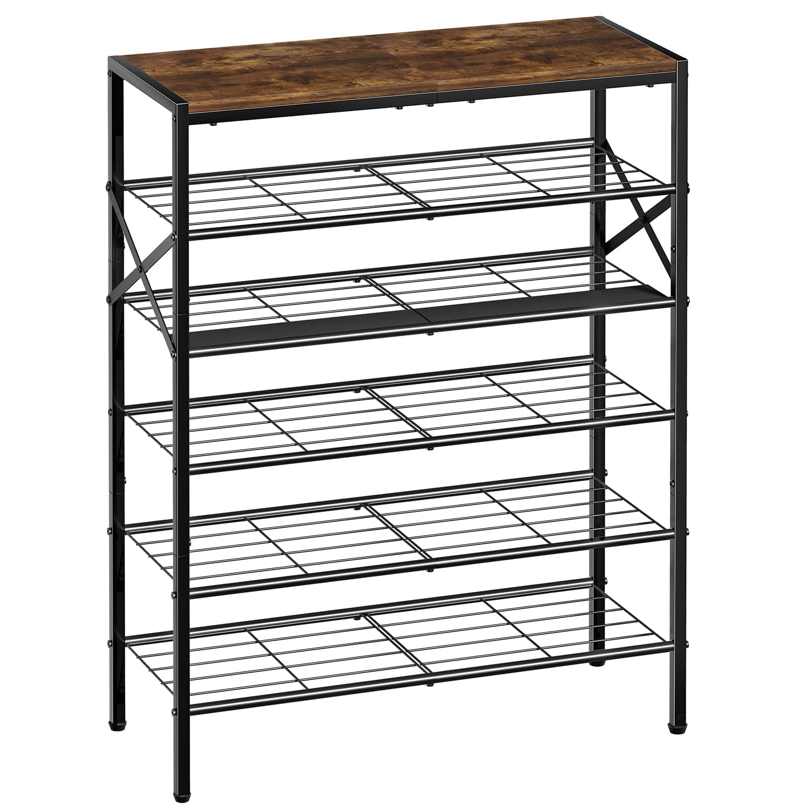 6-Tier Metal Shoe Organizer for Entryway and Closet