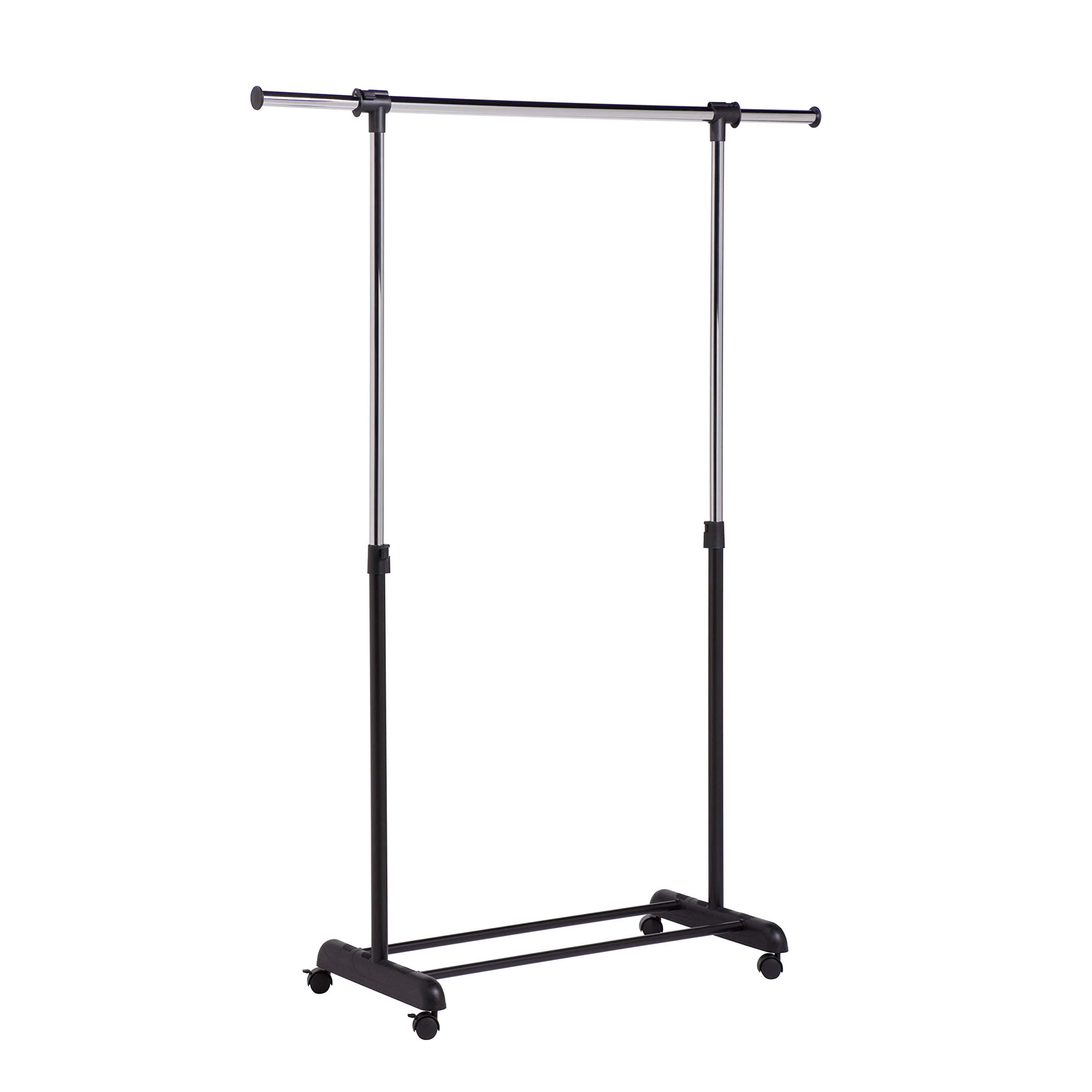 Honey-Can-Do Chrome Adjustable Rolling Clothes Rack, 30 lbs