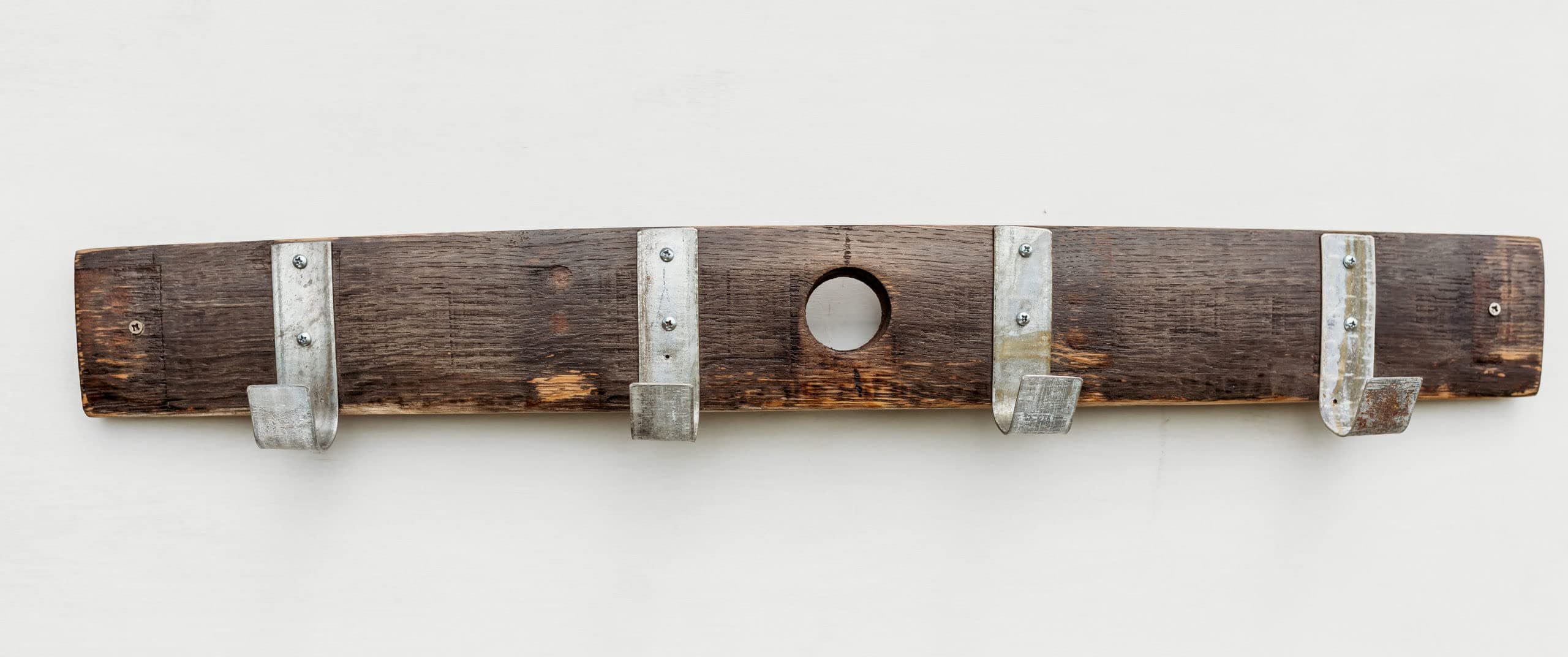Rustic Wall Mount Reclaimed Wood Coat and Hat Rack with 4 Hooks
