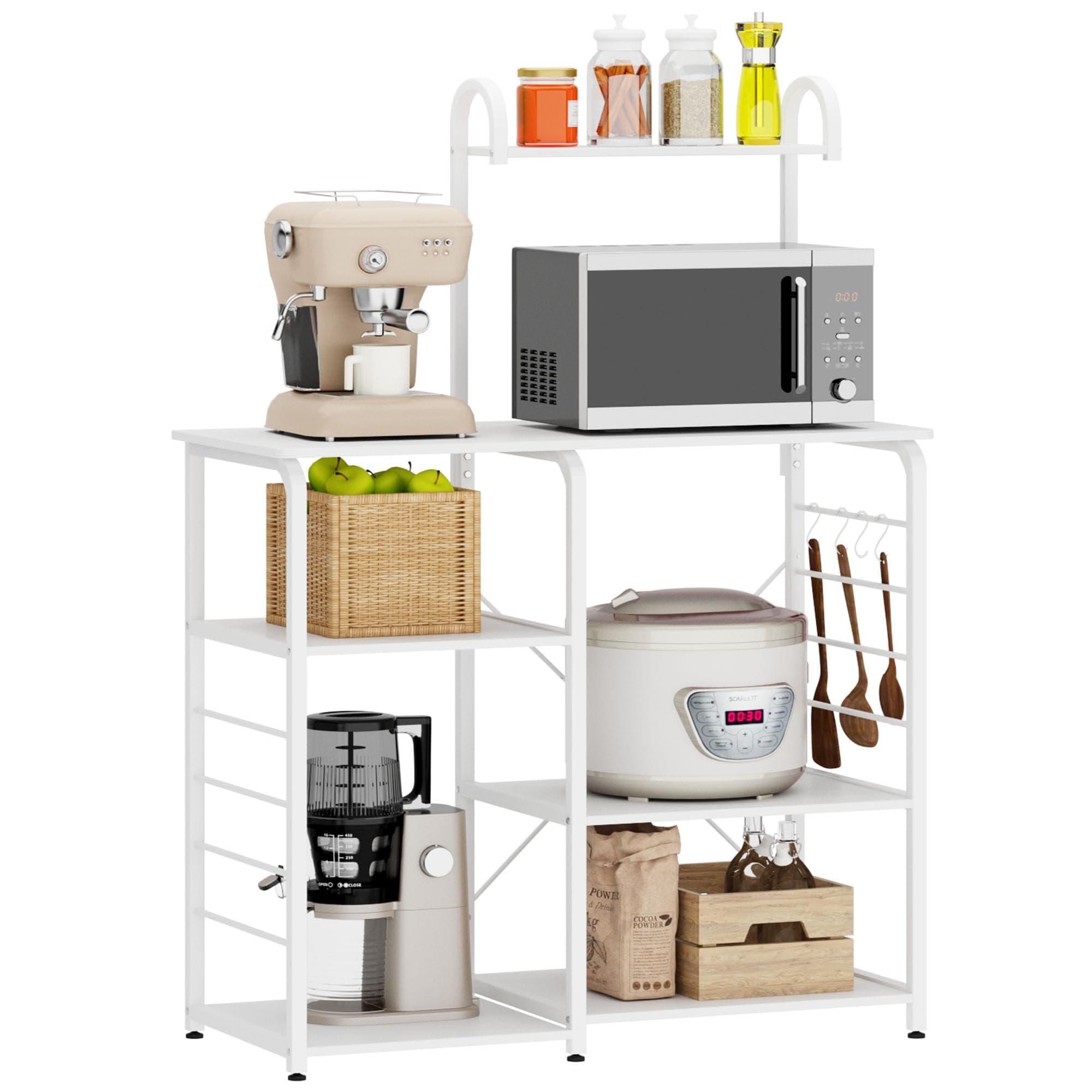 Soges White Multi-Functional Kitchen Microwave Stand & Rack