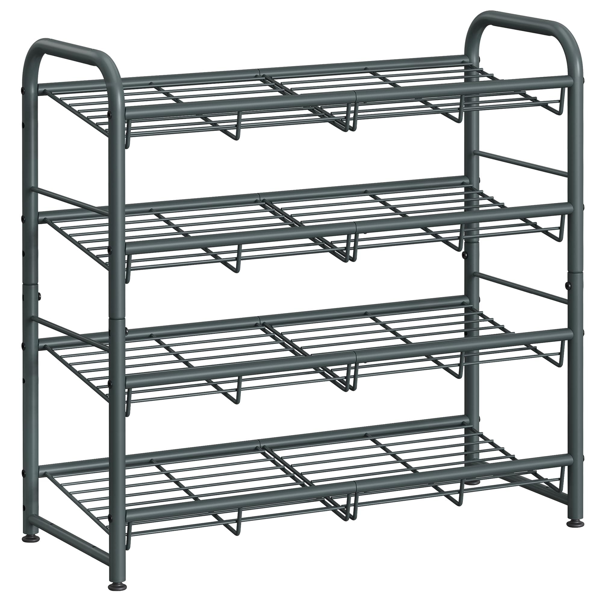 SONGMICS 4-Tier Shoe Organizer, Grey, Front Door & Closet Shoe Rack