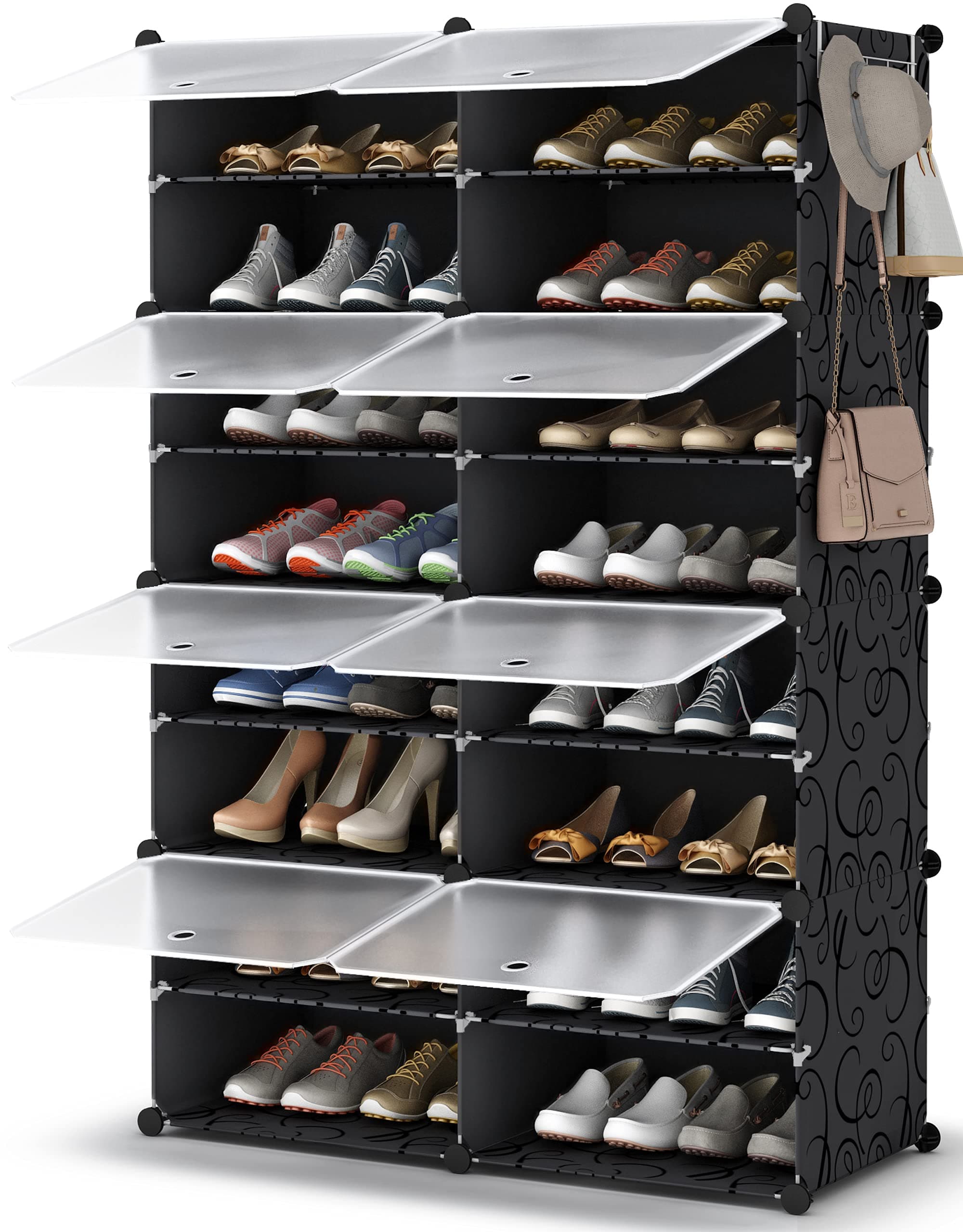 8-Tier HOMIDEC Shoe Storage Cabinet for Closet Entryway Organizer