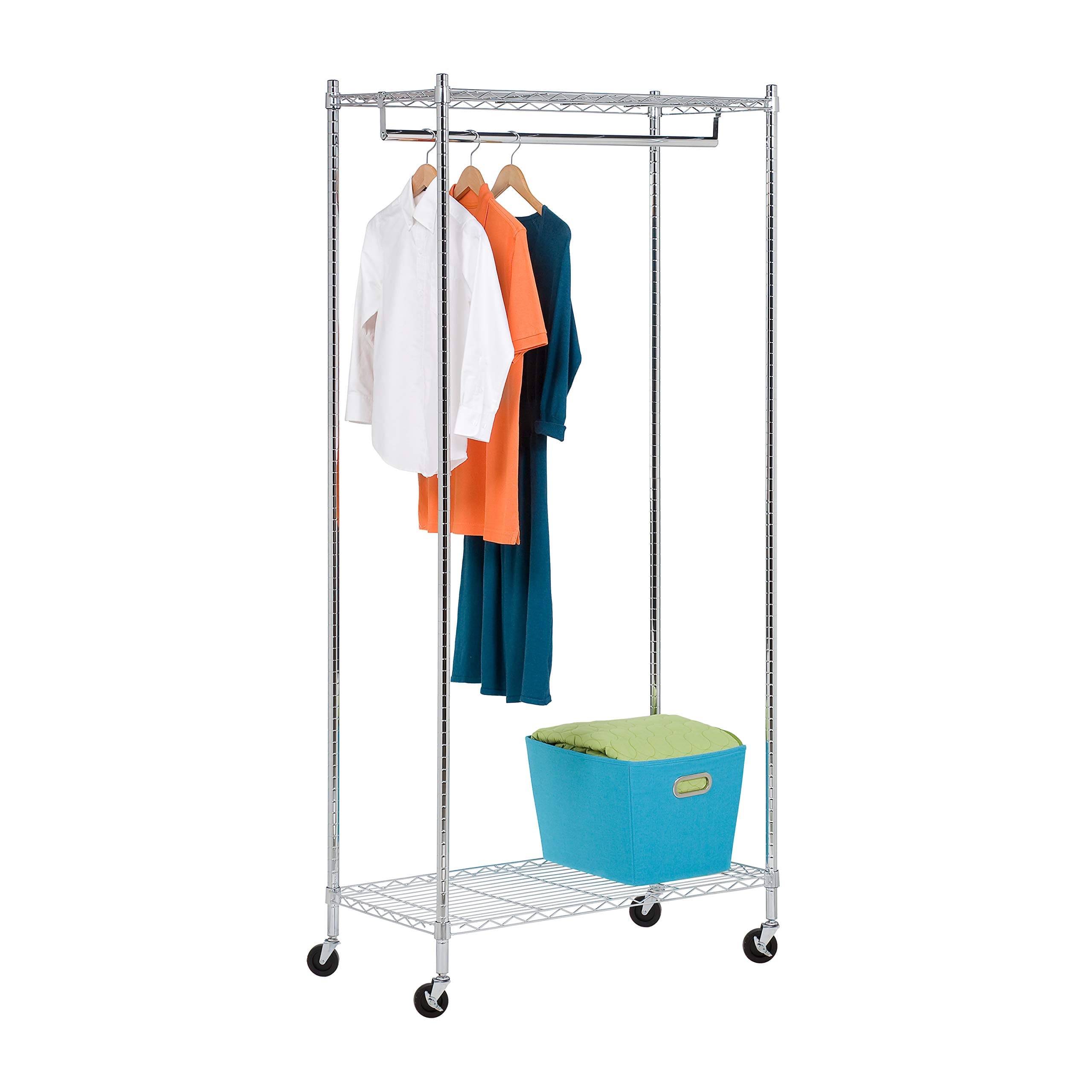 Honey-Can-Do GAR-01120 Chrome Heavy Duty Rolling Garment Rack, 225 lbs